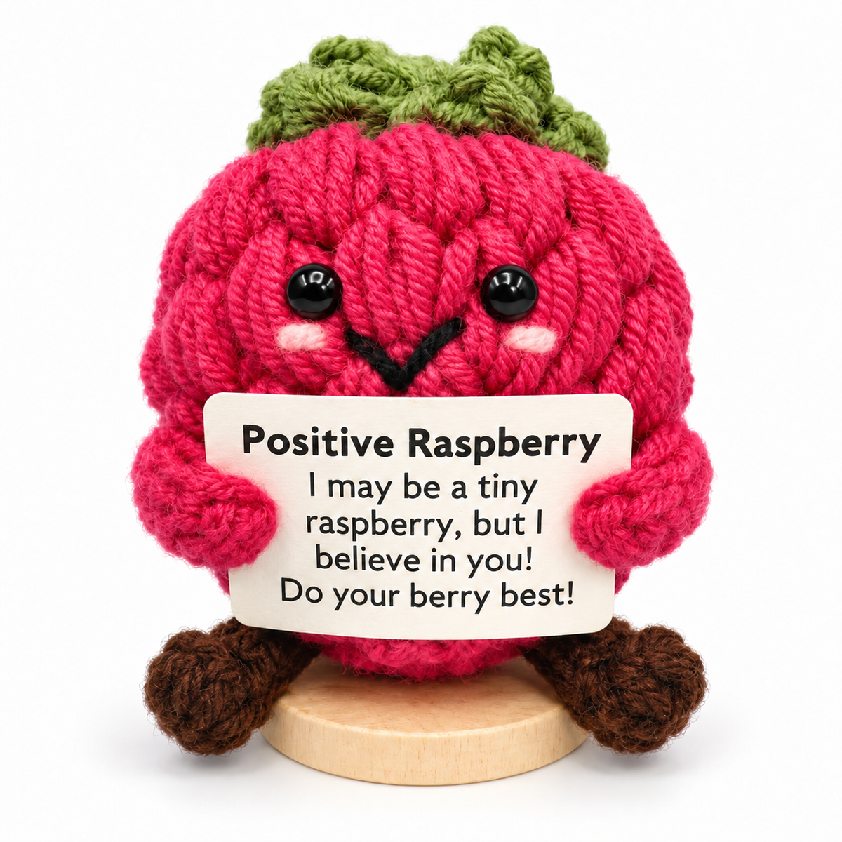 Crochet Raspberry Desk Buddy