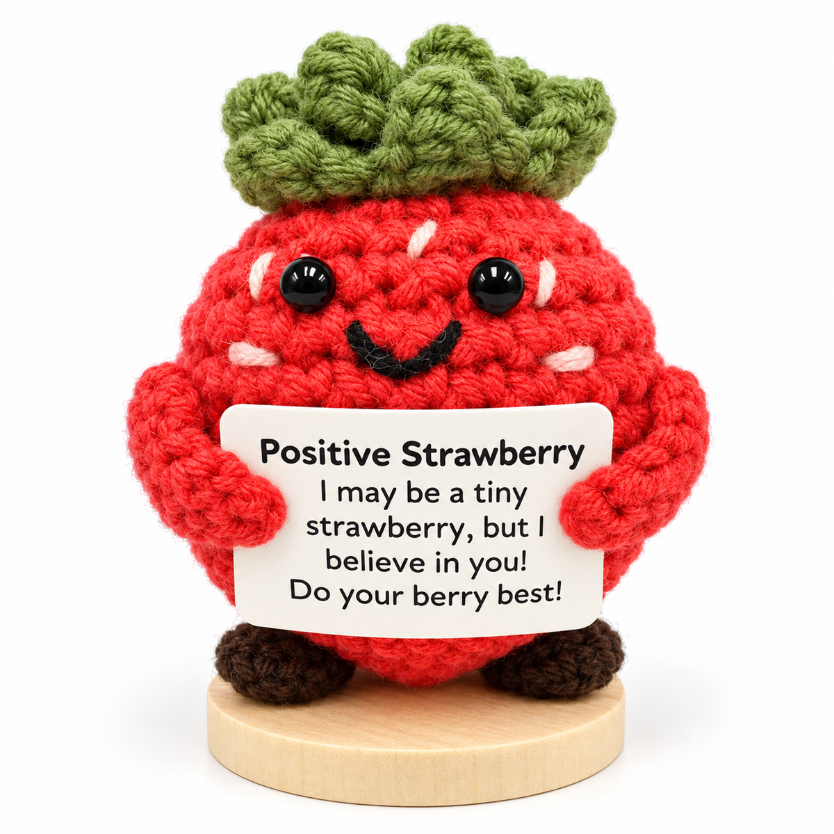 Crochet Strawberry Desk Buddy