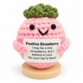 Crochet Pink Strawberry Desk Buddy