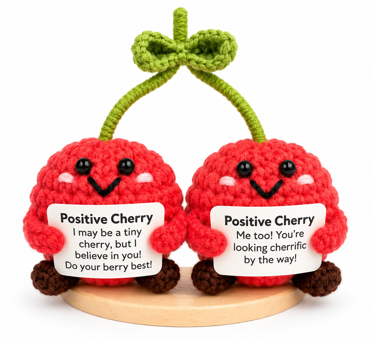 Crochet Cherry Desk Buddy